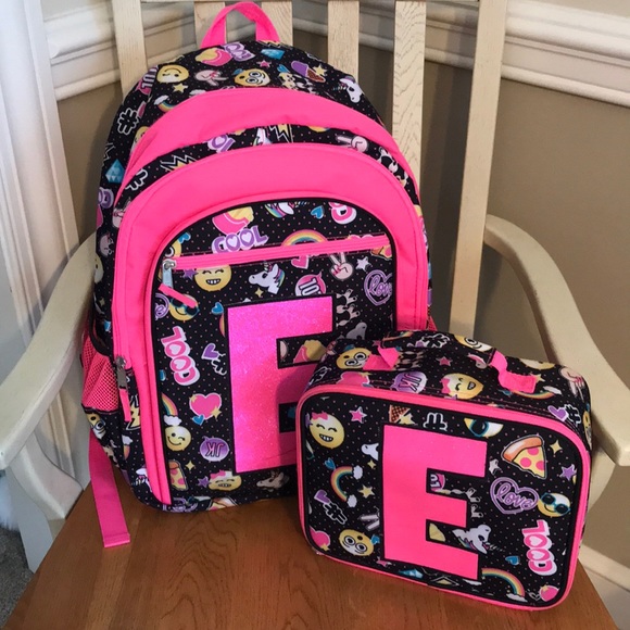 emoji backpack with lunchbox
